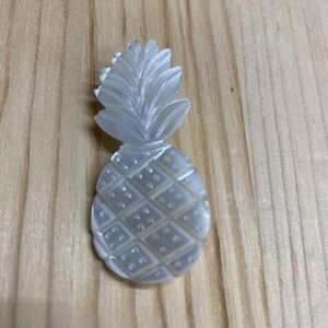 Vintage Mother of Pearl Carved Pineapple Pin Made In Taiwan